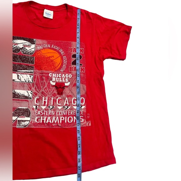 Vintage 90’s 1992 Chicago Bulls Eastern Conference Champions T Shirt Size M Red - Picture 3 of 5